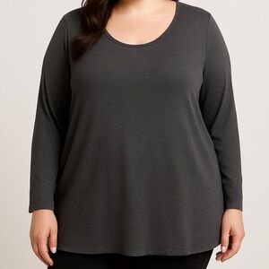 Torrid Grey High-Low 1/4 Zip-Back Top – Size 2 (2X)